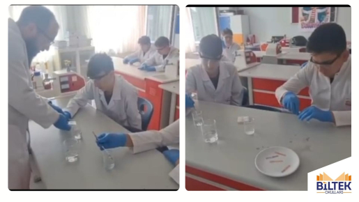 ÖZEL ANKARA BİLTEK ANADOLU LİSESİ'NDE 9.SINIFLAR ASİT BAZ DENEYİNDE BULUŞTU